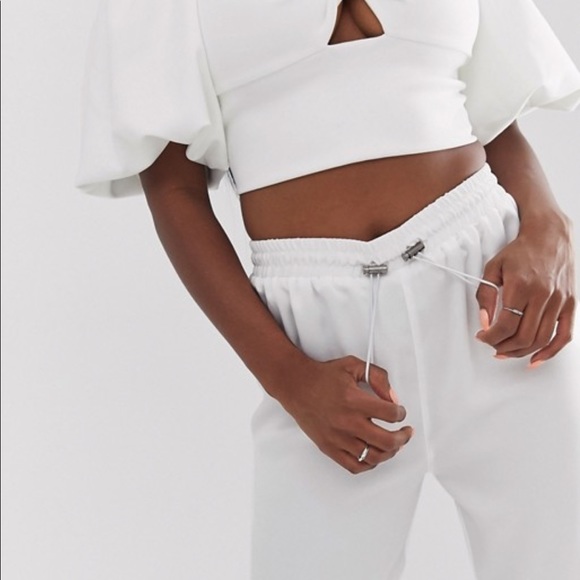⭐️NEW⭐️ASOS Silky White Jogger Pant Size 8 NWT - Picture 2 of 12